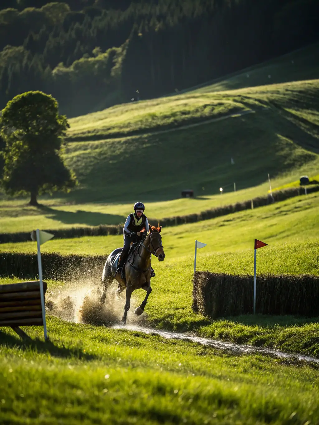 A vibrant photograph capturing the excitement of a show jumping event organized by REPENTIGNY JUMP, with a horse and rider clearing a jump against a backdrop of cheering spectators.