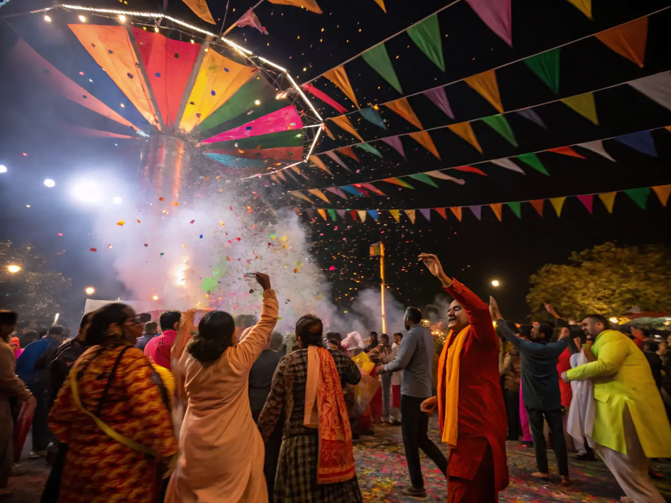 A photograph capturing the lively atmosphere of a multicultural festival hosted by REPENTIGNY JUMP, featuring diverse performances, food stalls, and attendees enjoying the cultural exchange.